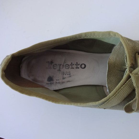 Repetto metallic gold laced Oxford flats - Picture 8 of 9